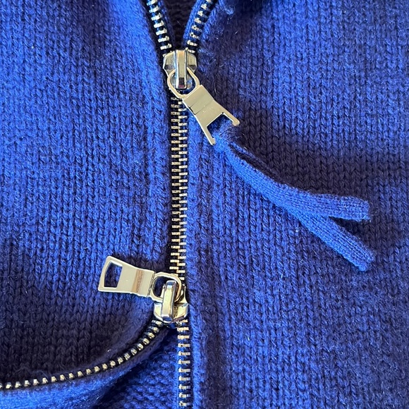 LORD & TAYLOR Size Large Dual Zip 
Super Wool Cashmere Exposed Zip Cardigan Luxe - Picture 12 of 16